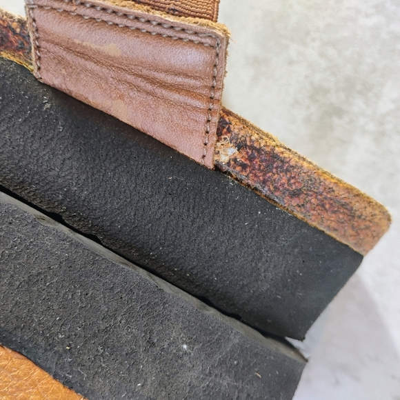 NAOT Dana Tan Leather T Strap Sandals Womens EU 38 US 7 Bohemian Comfort Slip On - Picture 9 of 12